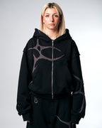 ONYX ZIP HOODIE - BLACK