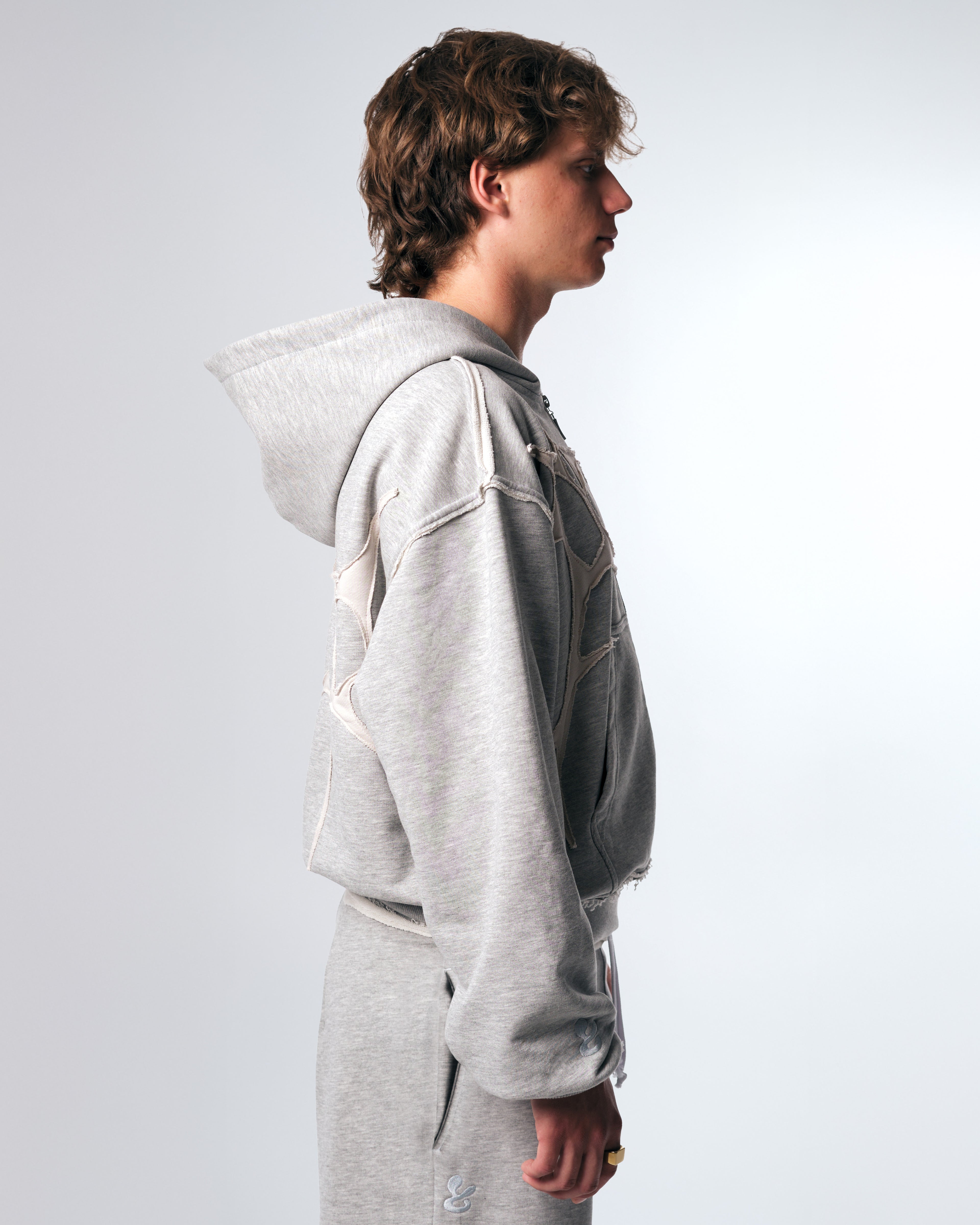 ONYX ZIP HOODIE - GREY MELANGE